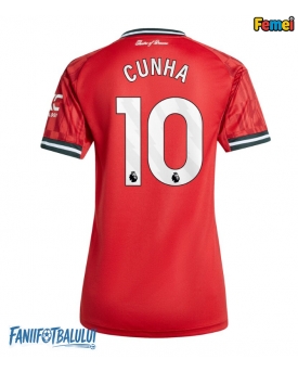 Manchester United Matheus Cunha #10 Tricou Fotbal Replică 2025-26 Femei Acasa
